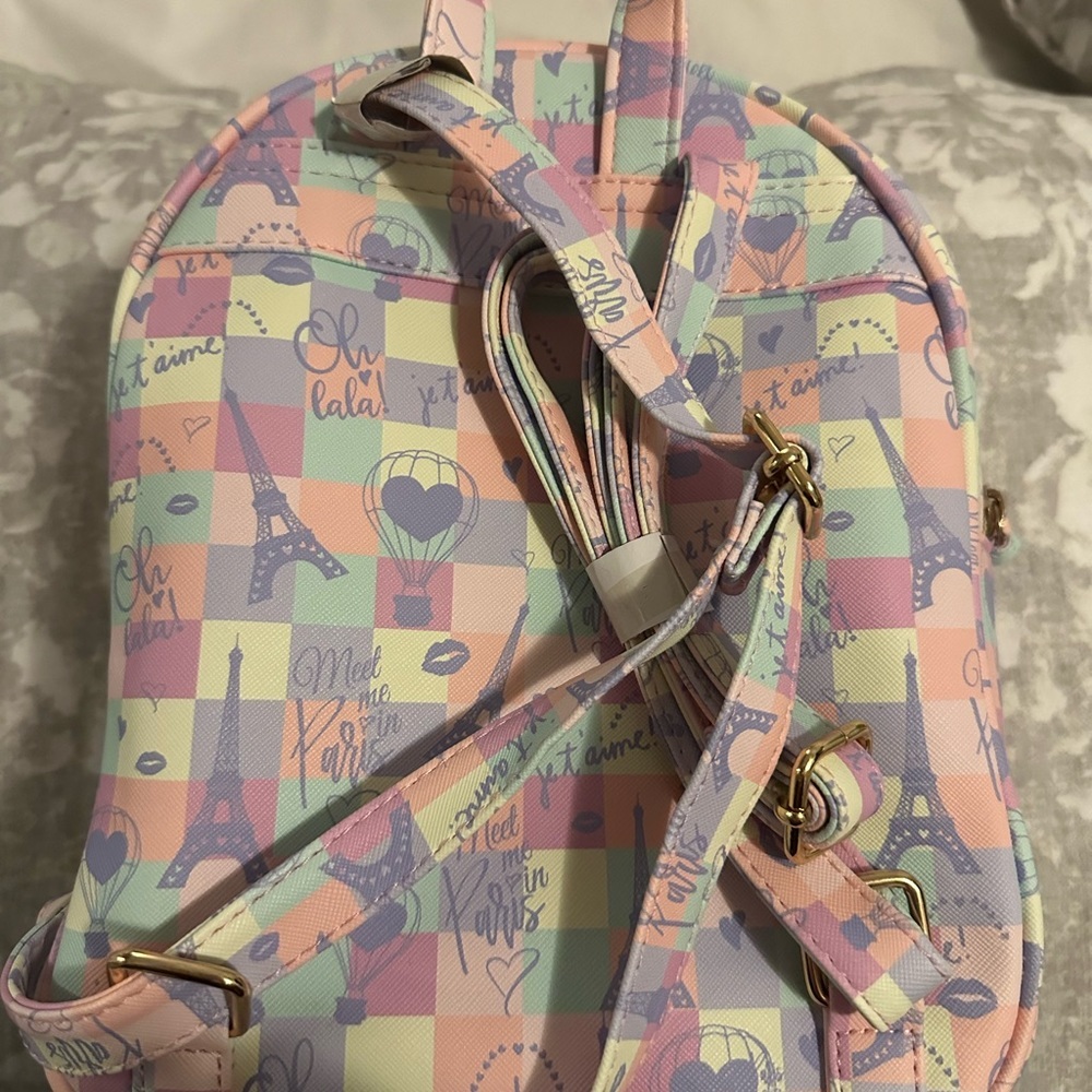 [BOGO] NWT Colorful Paris Mini Backpack‎ Purse - Picture 3 of 3